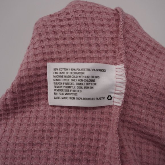 Wild Fable NWT Women's Pink Waffle Knit Sleeveless Bodysuit Size Small - Picture 4 of 4